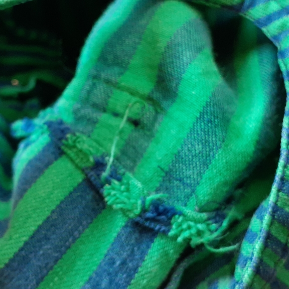 Vintage Overalls Green Striped Size 12M - Picture 6 of 11